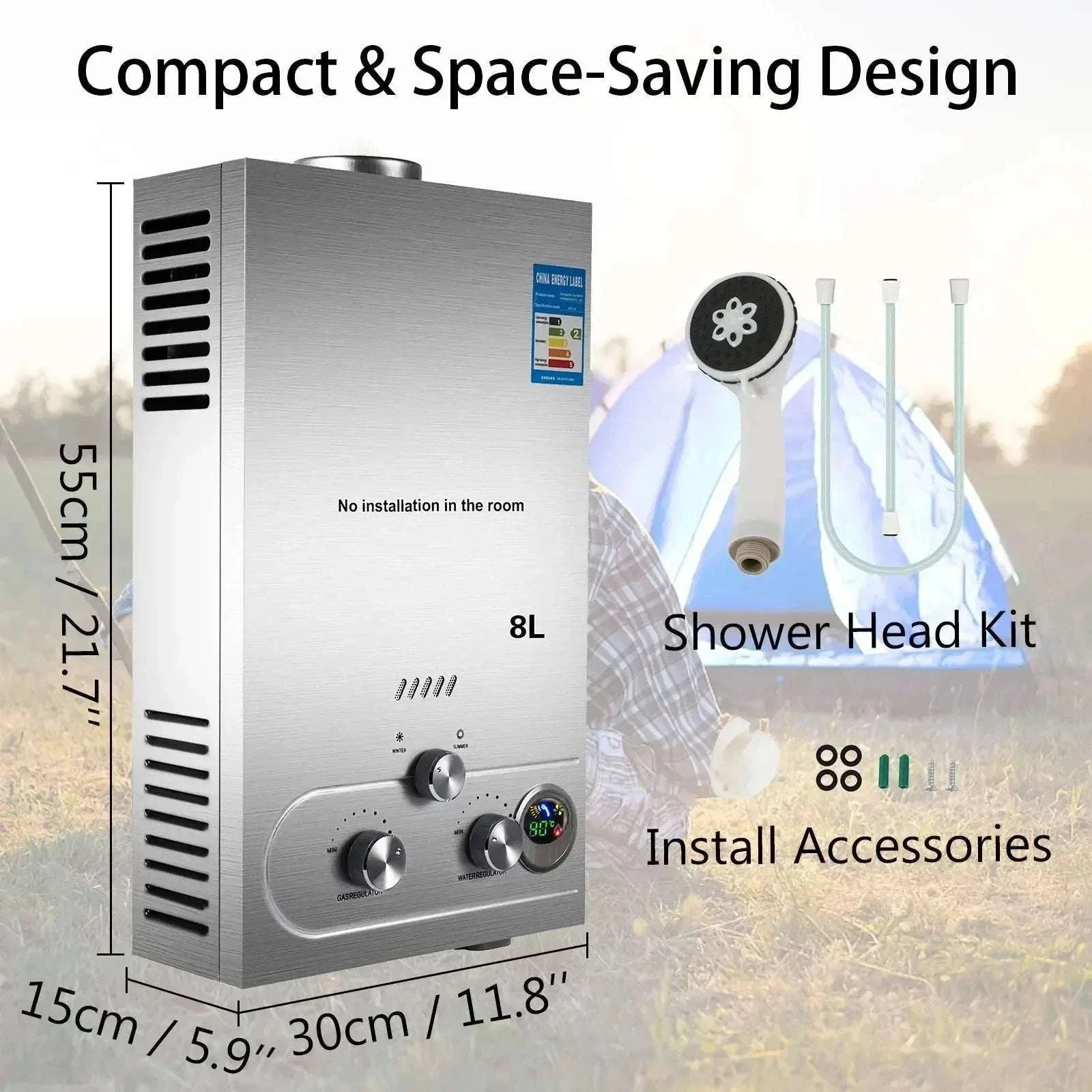 Tankless LPG Propane Water Heater with Digital Display 6L–18L - Image 30