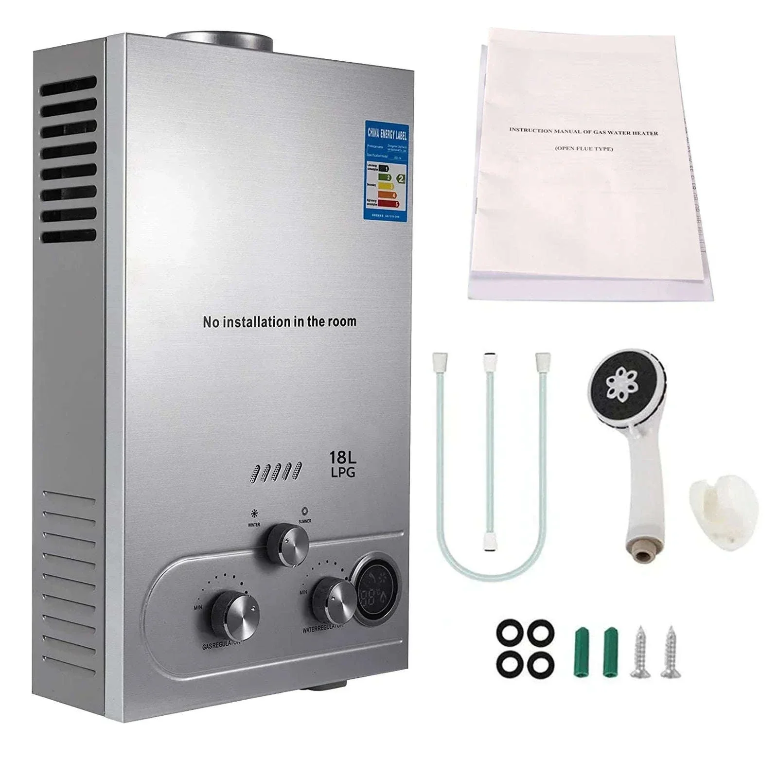 LPG Tankless Water Heater Portable Instant Gas Shower 6L–18L - Image 28