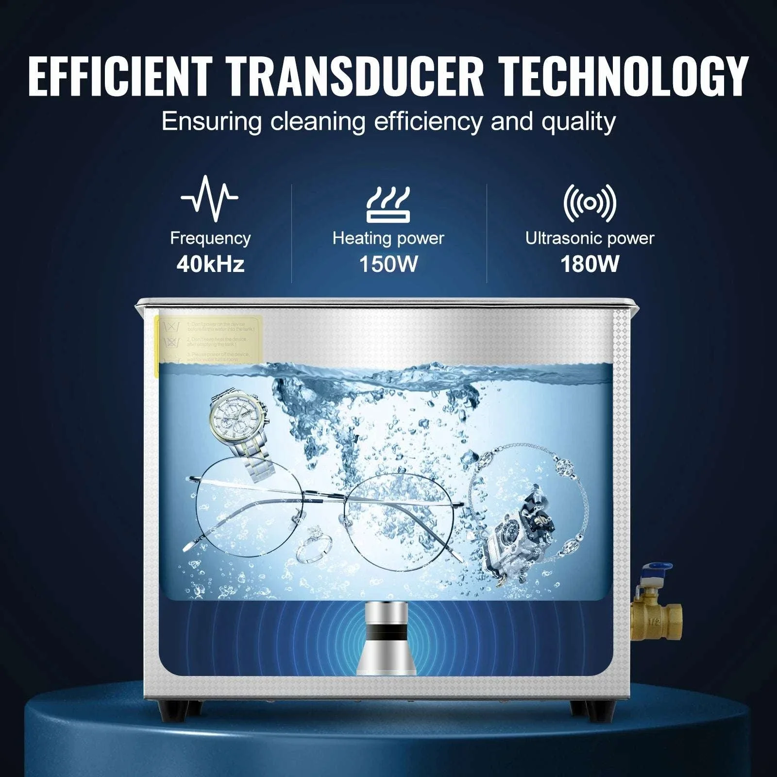 6L Ultrasonic Cleaner with Heater & Timer for Jewelry Cleaning - Image 2
