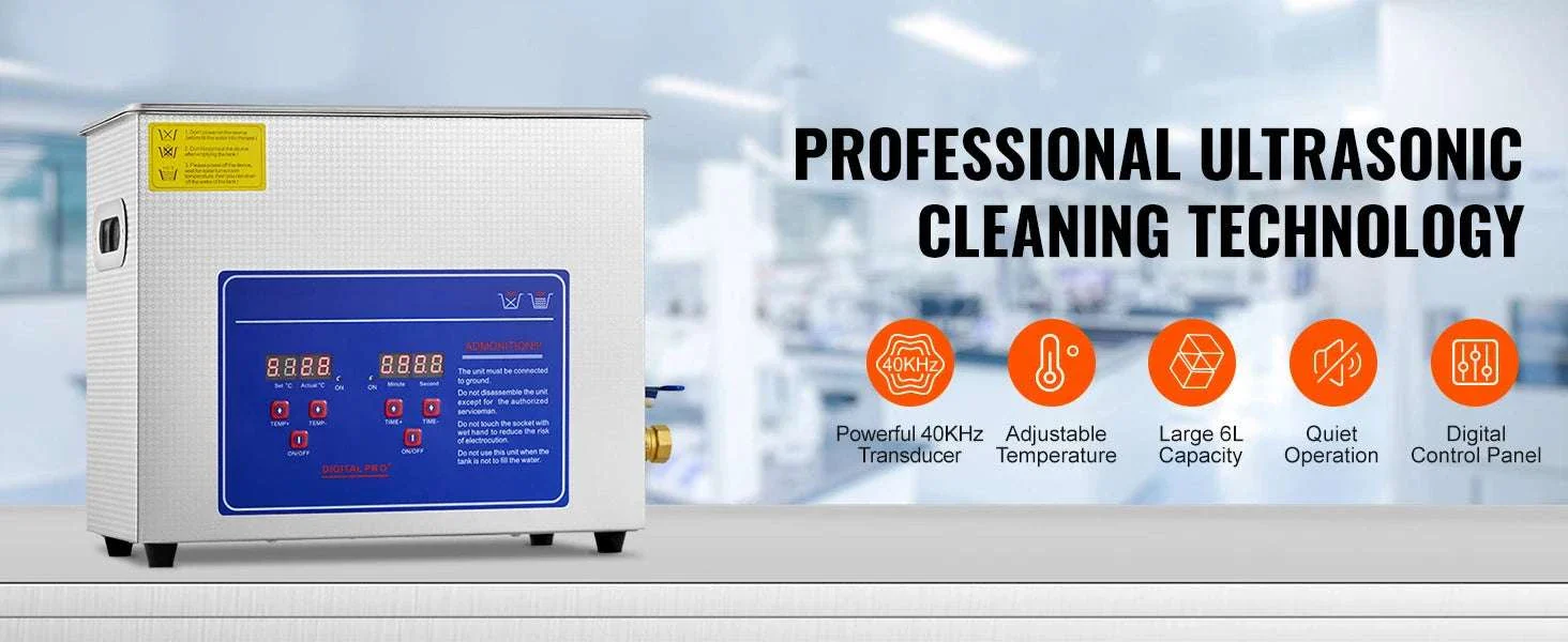 6L Ultrasonic Cleaner with Heater & Timer for Jewelry Cleaning - Image 7