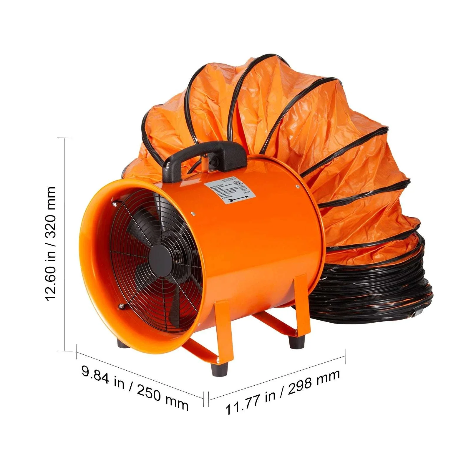 8 Inch Exhaust Fan with PVC Duct Hose 1070CFM Industrial Blower - Image 15