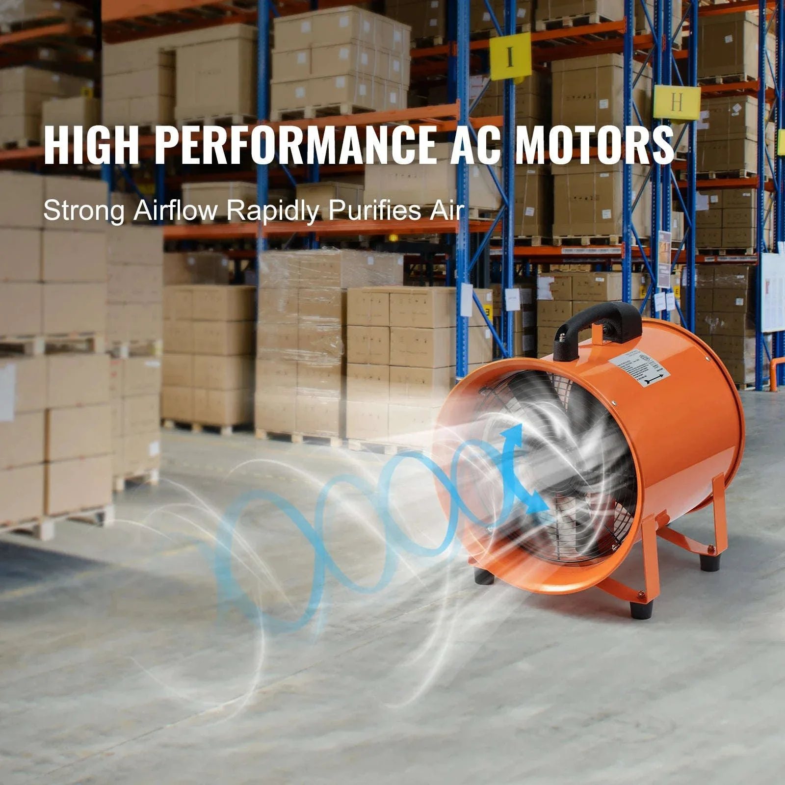 8 Inch Exhaust Fan with PVC Duct Hose 1070CFM Industrial Blower - Image 5