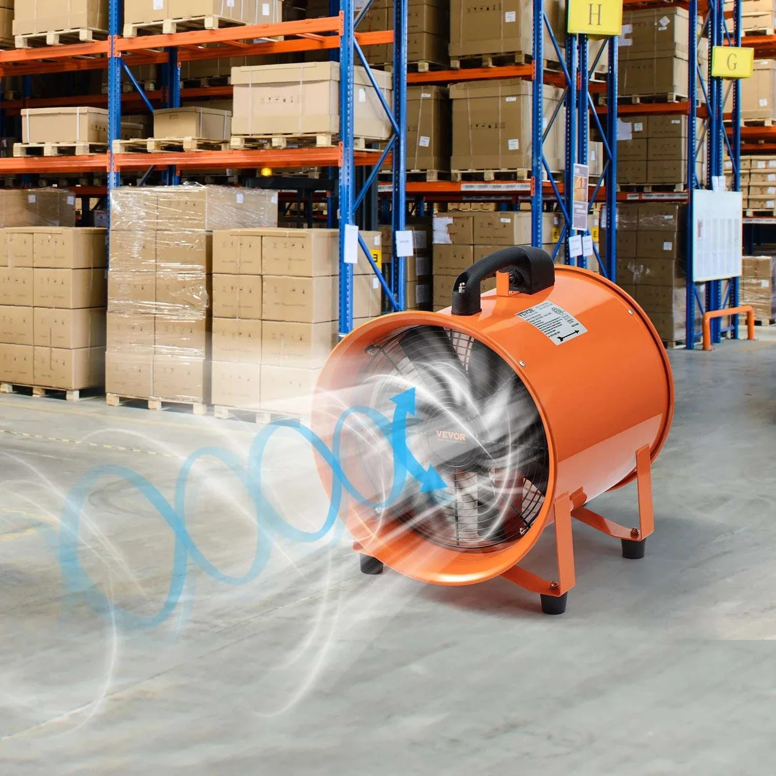 8 Inch Exhaust Fan with PVC Duct Hose 1070CFM Industrial Blower - Image 6