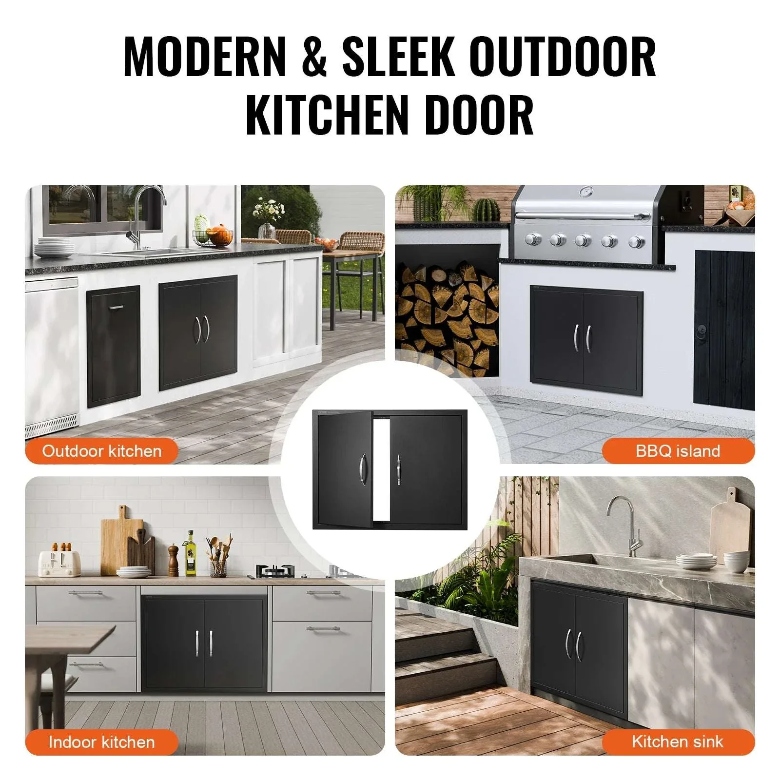 Stainless Steel BBQ Access Door Double Flush Mount Outdoor Cabinet Door - Image 6