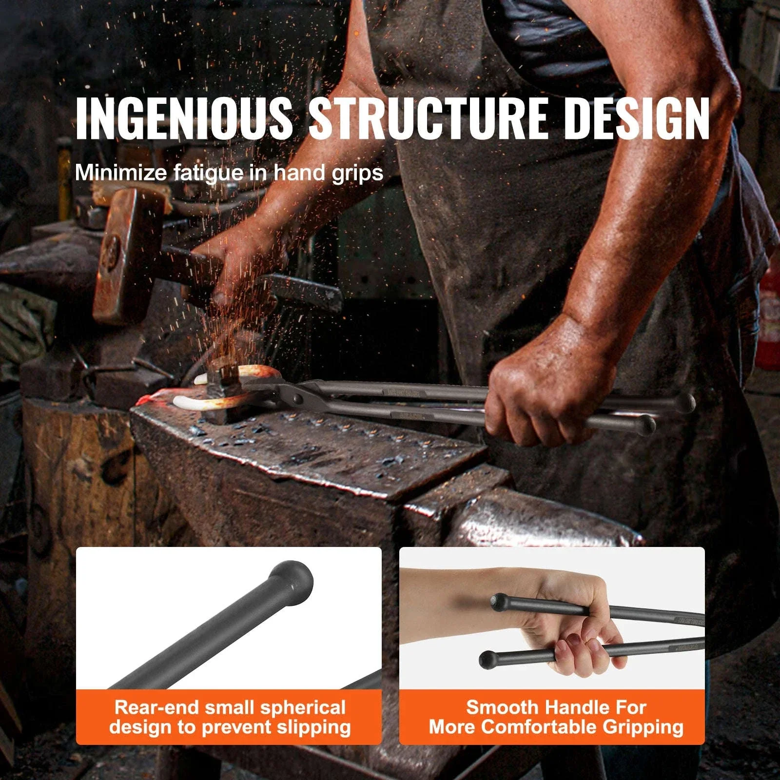 18-Inch Blacksmith Tongs Set for Secure Forge Control - Image 3