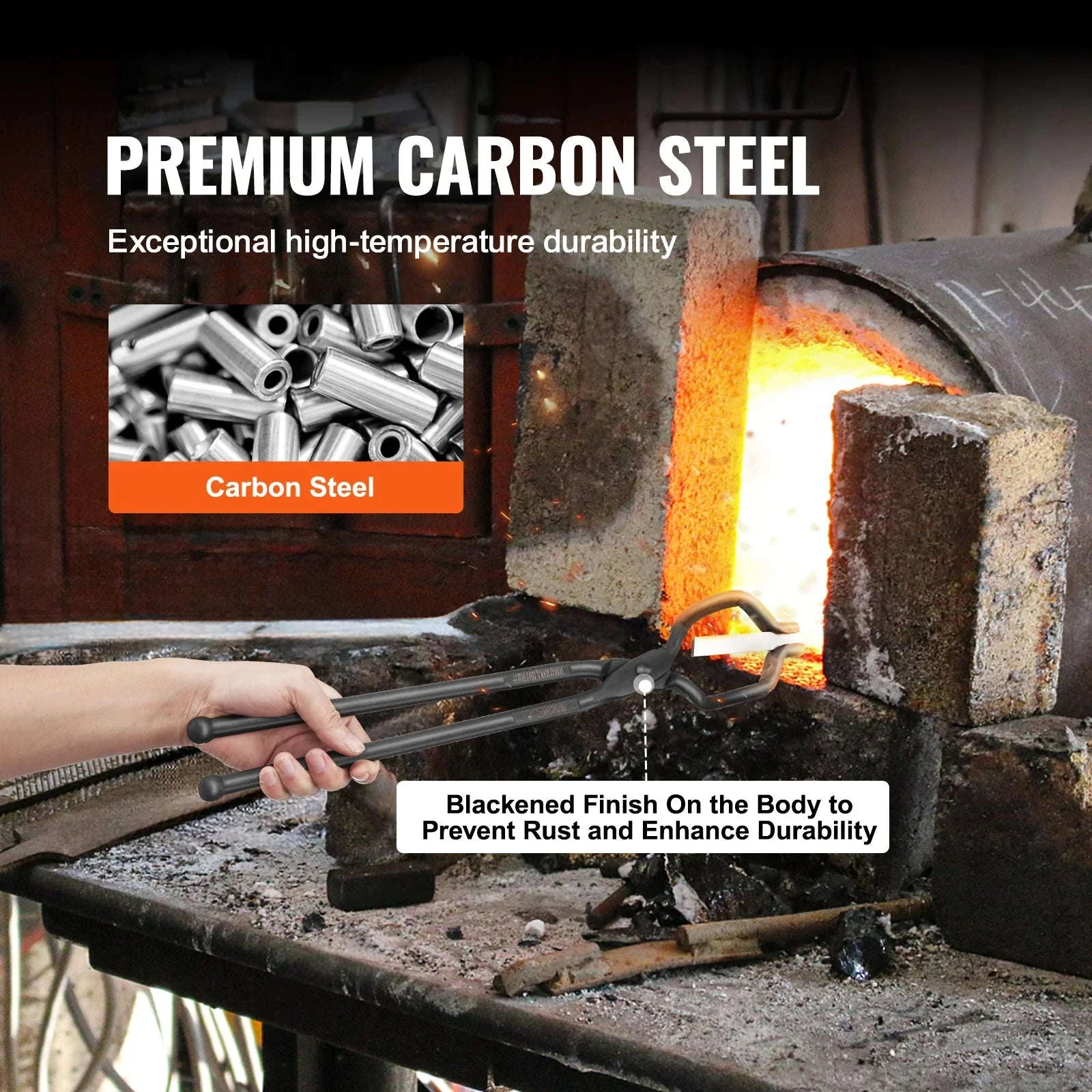 18-Inch Blacksmith Tongs Set for Secure Forge Control - Image 4