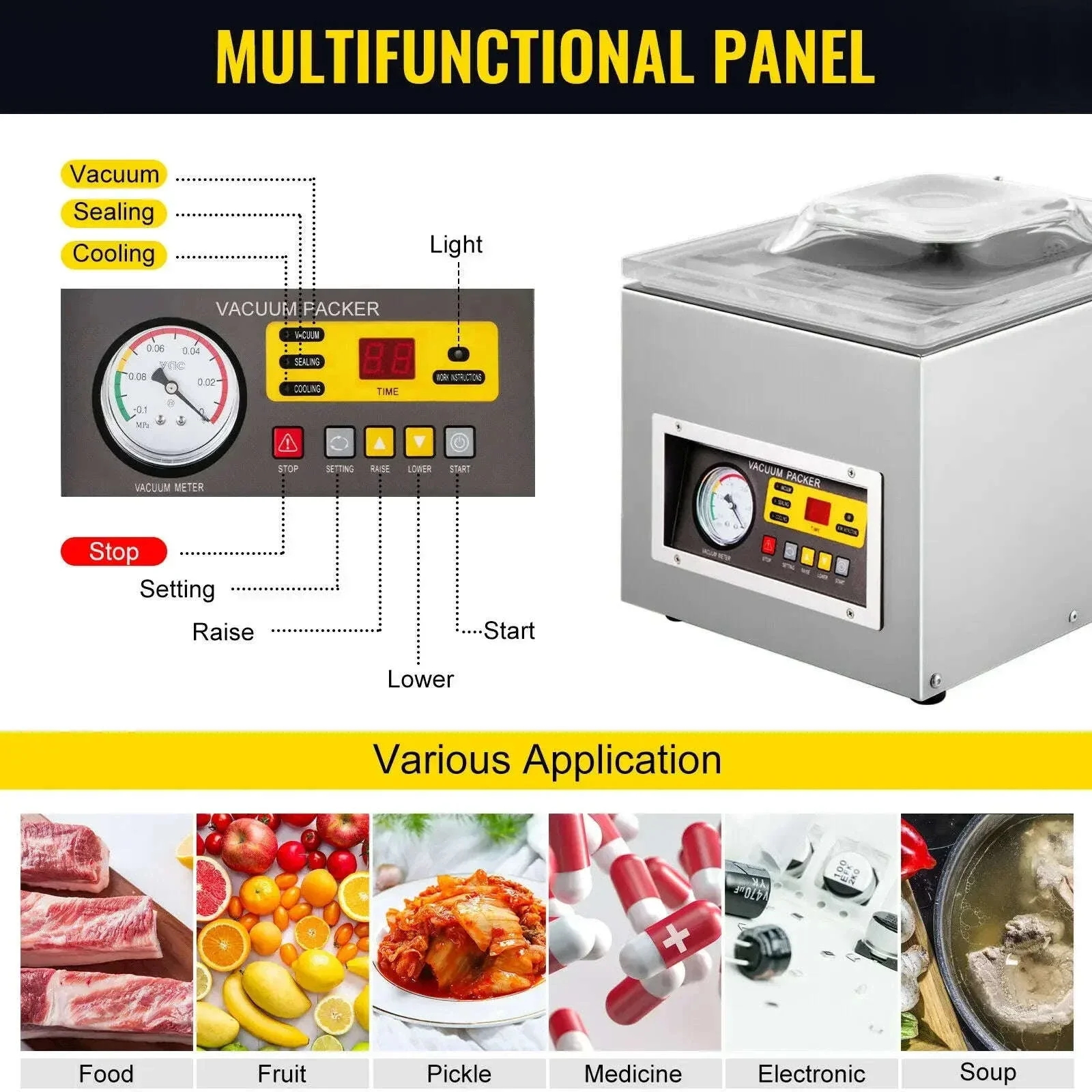 Commercial Vacuum Sealer Machine 120W DZ-260S Food Packing - Image 4