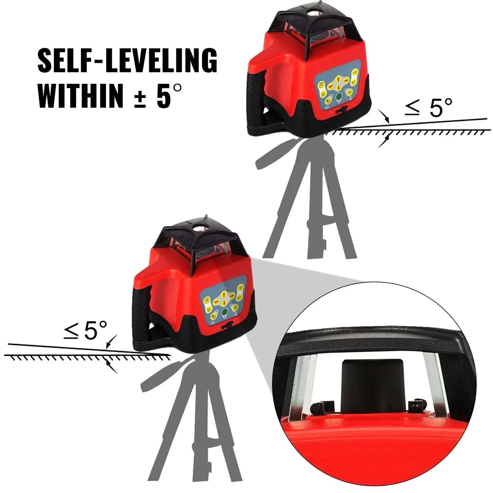 Rotary Laser Level 360° Green Beam Self-Leveling with Remote - Image 3
