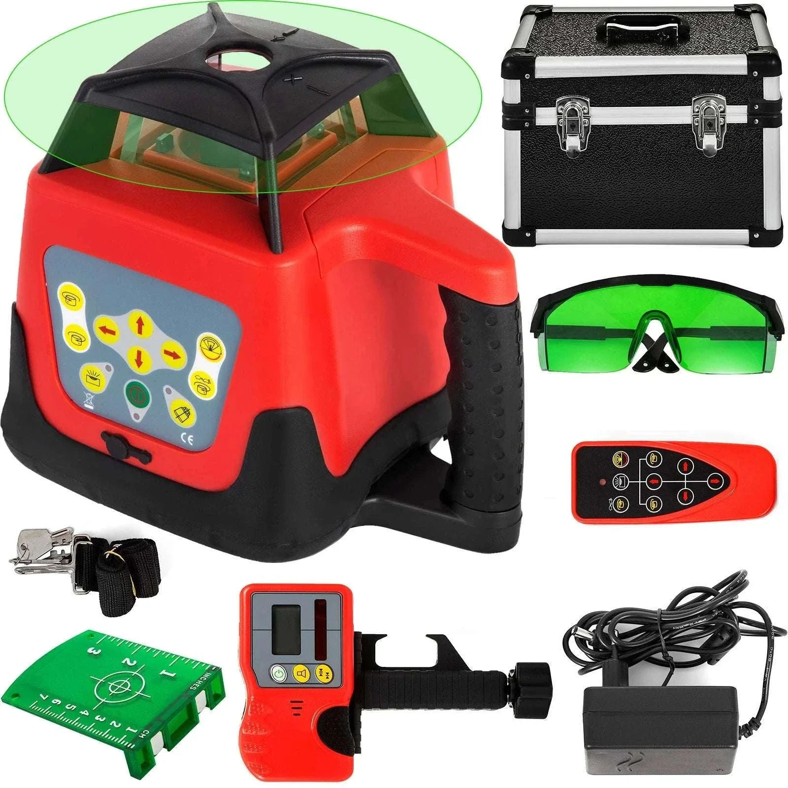 Rotary Laser Level 360° Green Beam Self-Leveling with Remote - Image 9