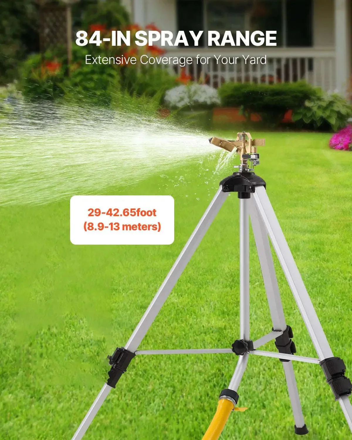 Heavy Duty Tripod Lawn Sprinkler with Brass Head 360° Coverage - Image 2