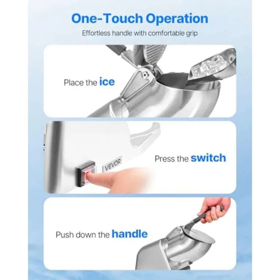 Electric Ice Crusher Machine 143lbs/hr Snow Cone Maker with Bowl - Image 10