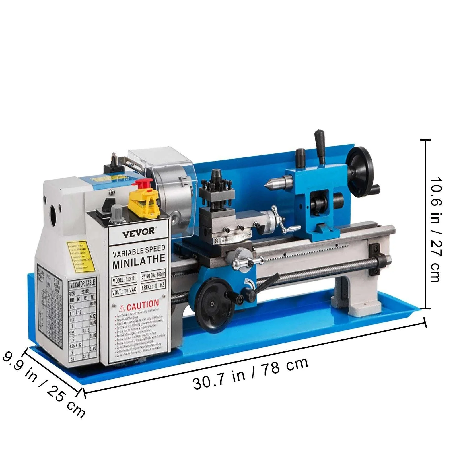 Mini Metal Lathe Machine Variable Speed 550W–1100W Multi-Size - Image 17