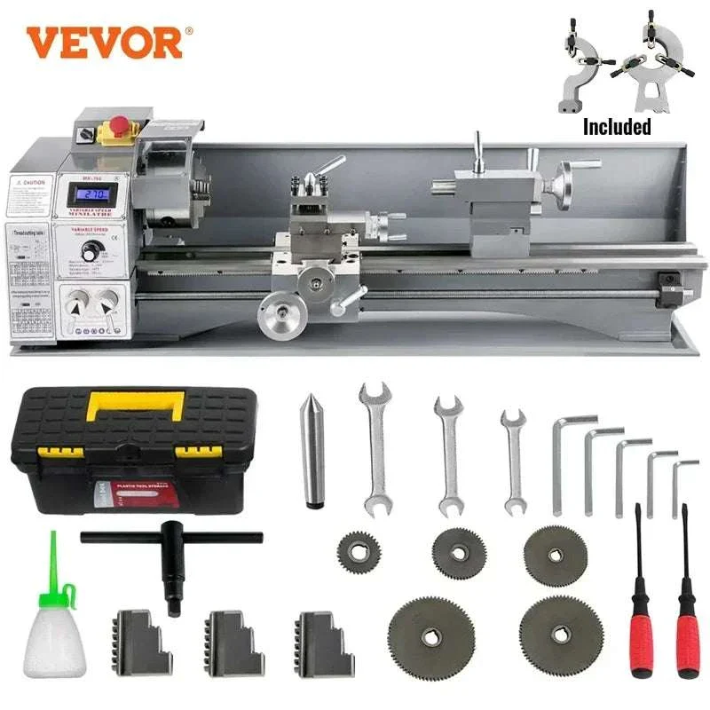 Mini Metal Lathe Machine Variable Speed 550W–1100W Multi-Size - Image 26