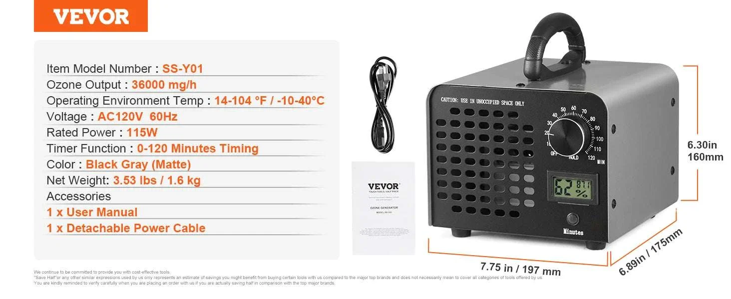 Ozone Generator Air Purifier 12000–36000mg/h Odor Remover - Image 13