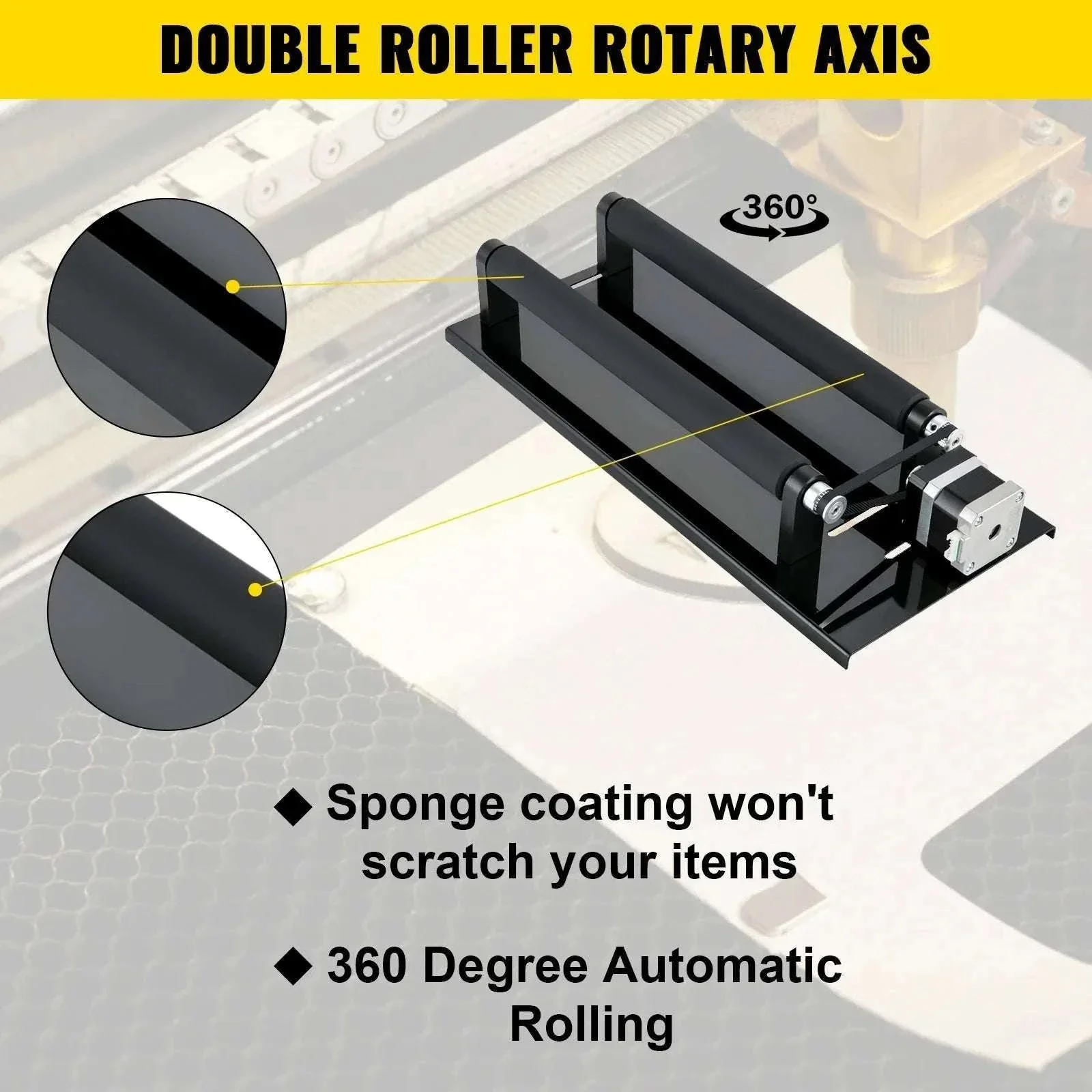 Laser Rotary Axis Attachment for Cylindrical Engraving 10–100mm - Image 4