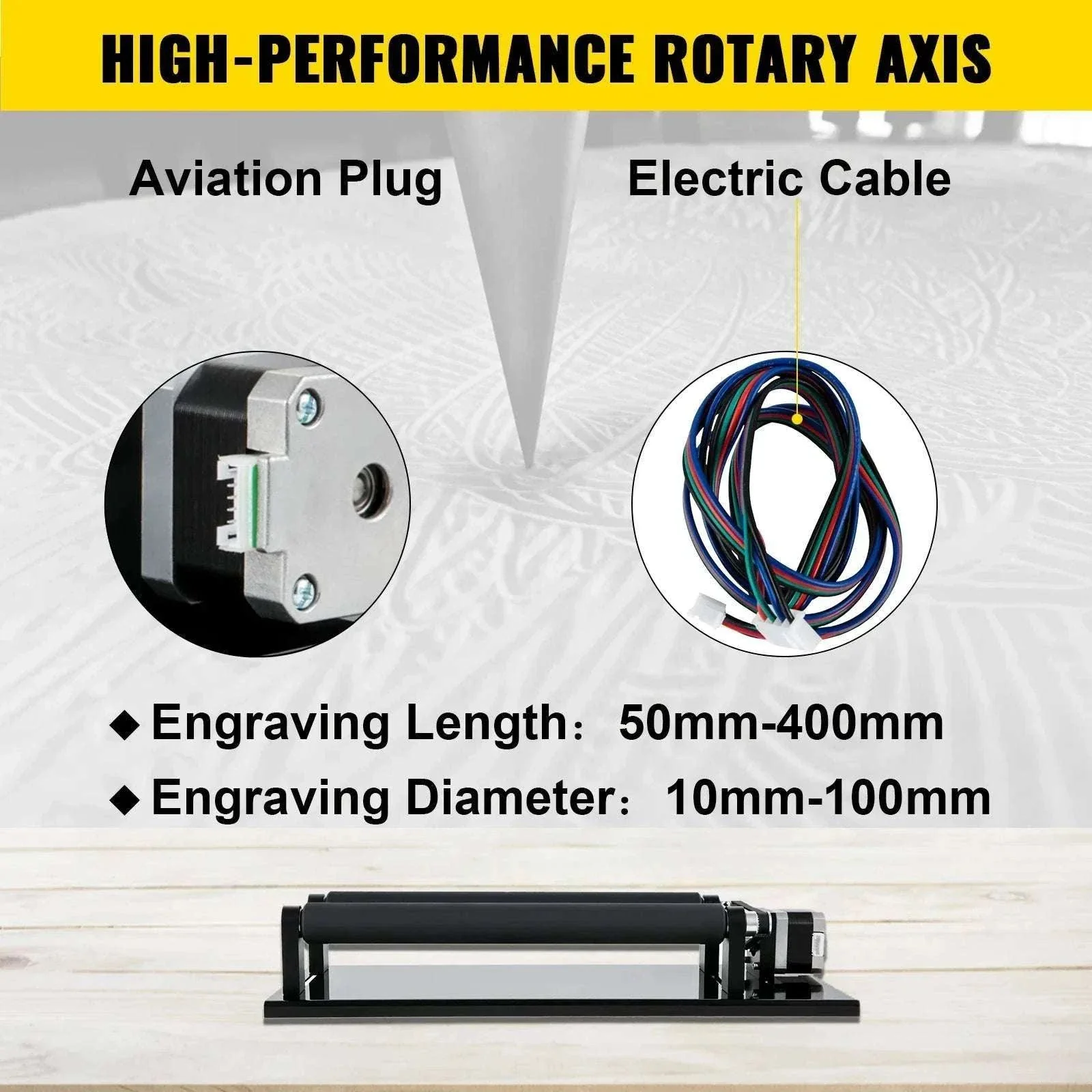 Laser Rotary Axis Attachment for Cylindrical Engraving 10–100mm - Image 6