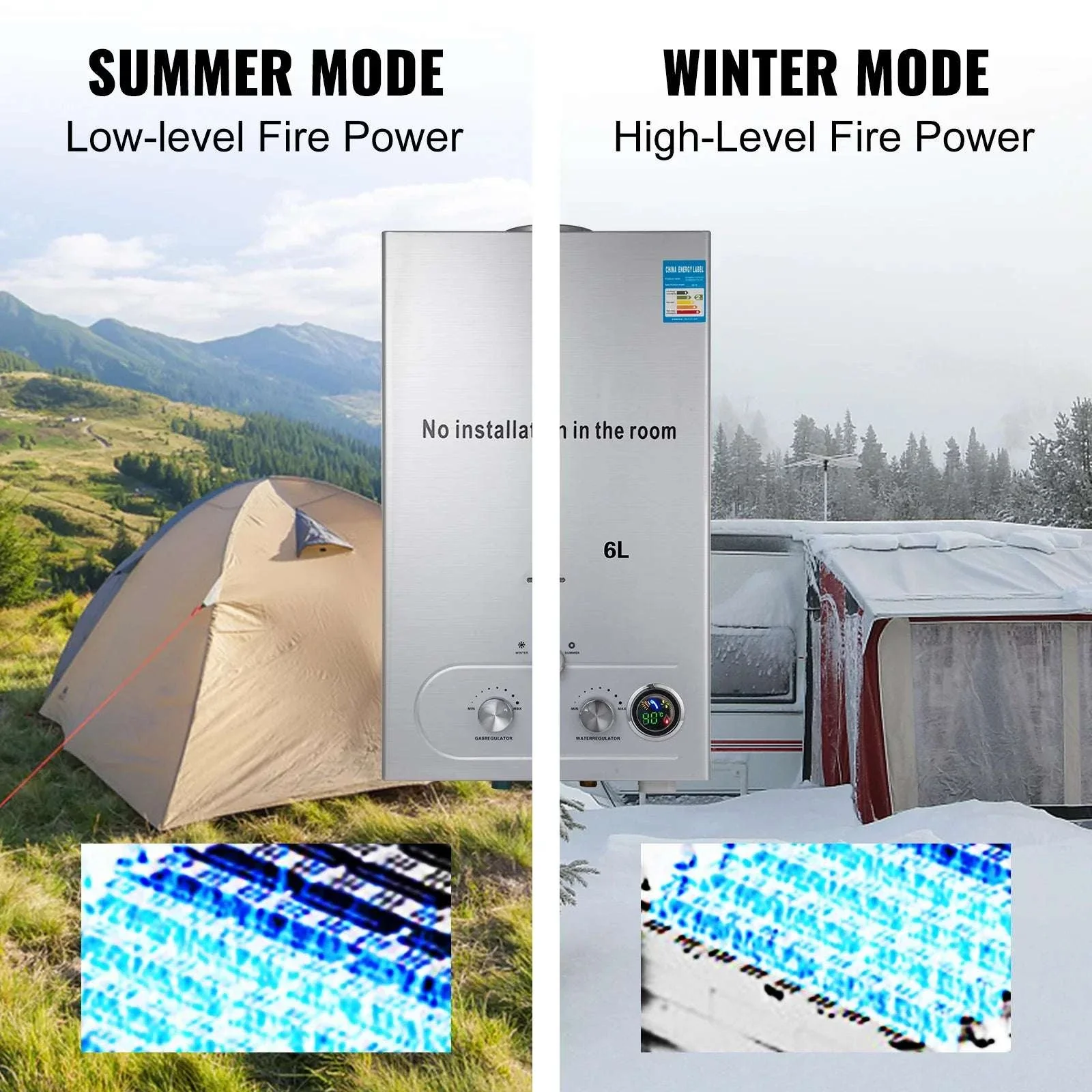 Portable LPG Tankless Water Heater Outdoor Instant Hot Water System - Image 14