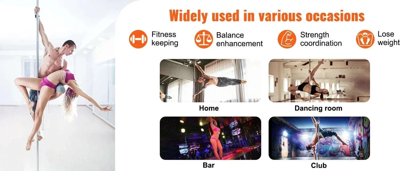45mm Spinning & Static Dance Pole Kit Adjustable 88–111 Inches - Image 12