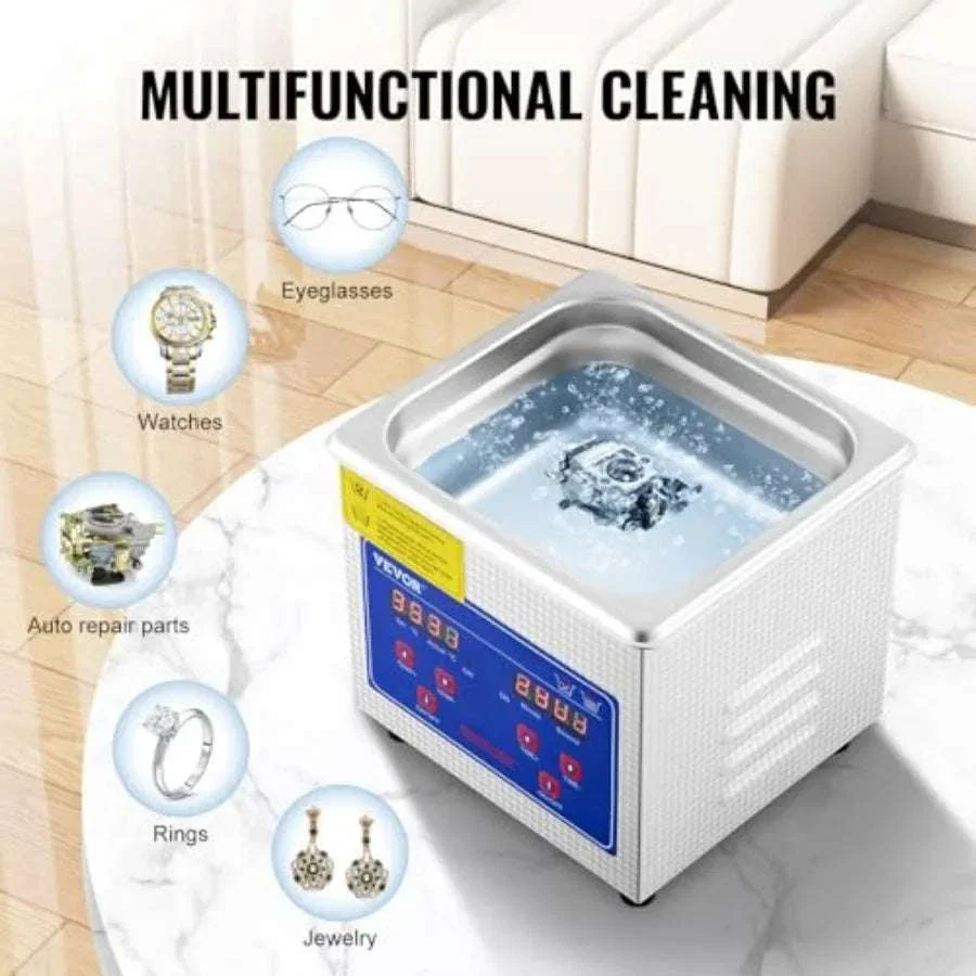 Ultrasonic Jewelry Cleaner 40kHz with Digital Timer 110V - Image 5