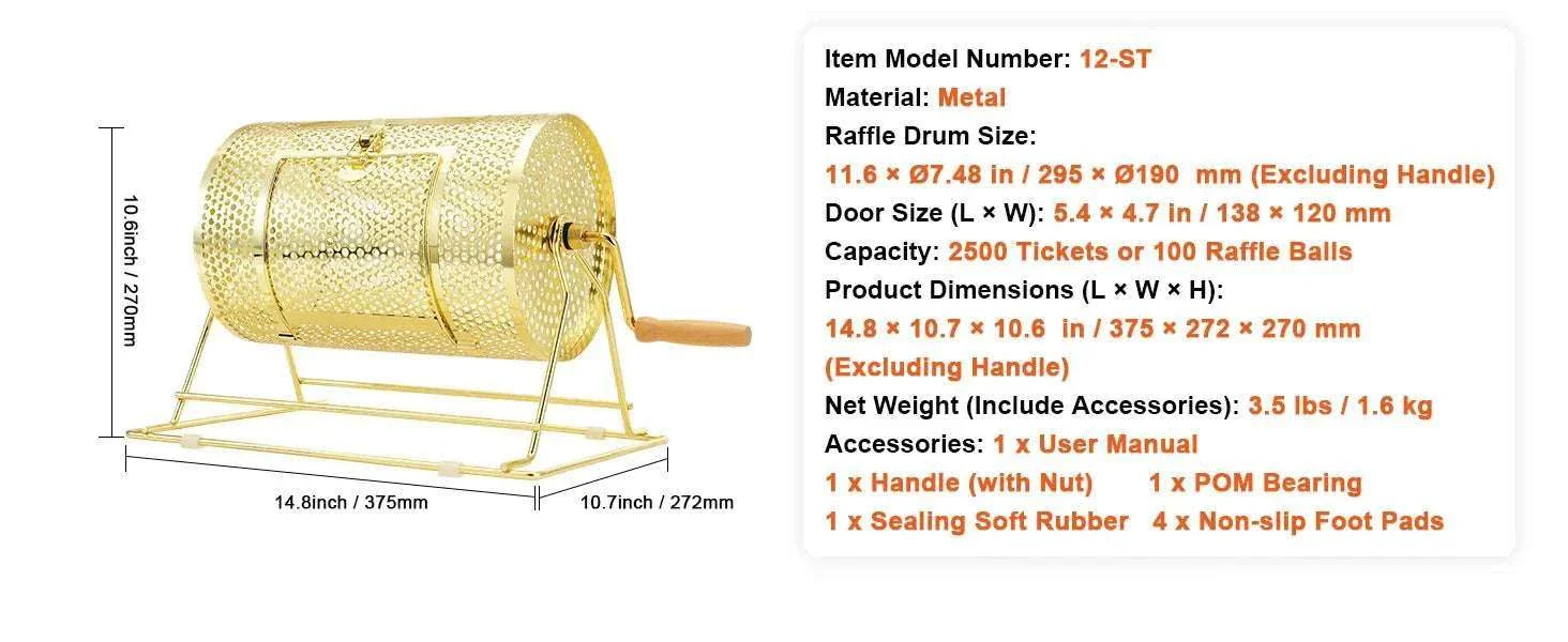 Raffle Drum Spinning Cage with Large Capacity for Events & Drawings - Image 19