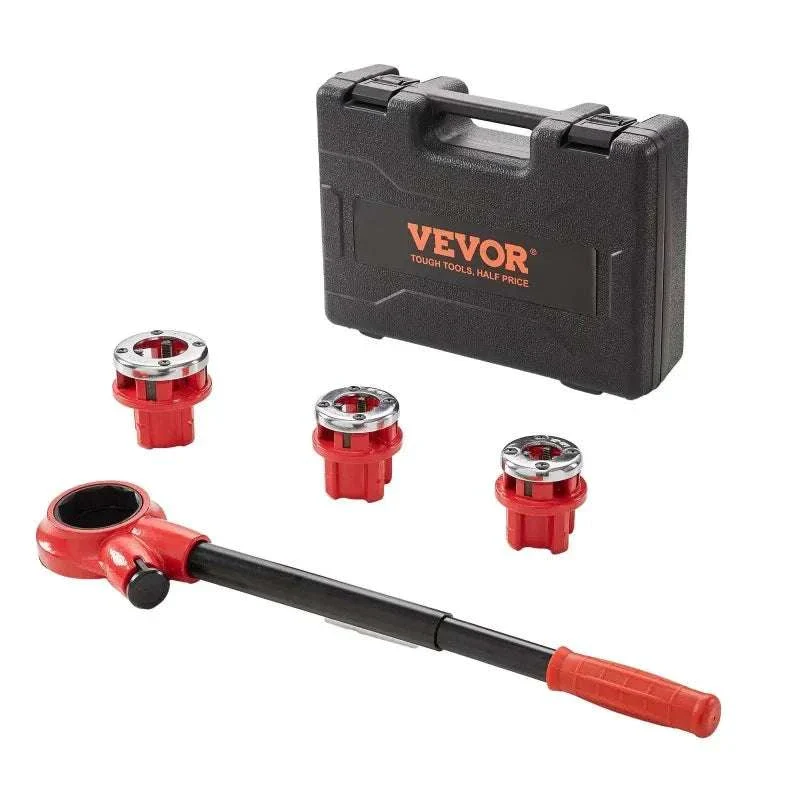 Ratchet Pipe Threader Kit 1/2 3/4 1 Inch NPT with Dies