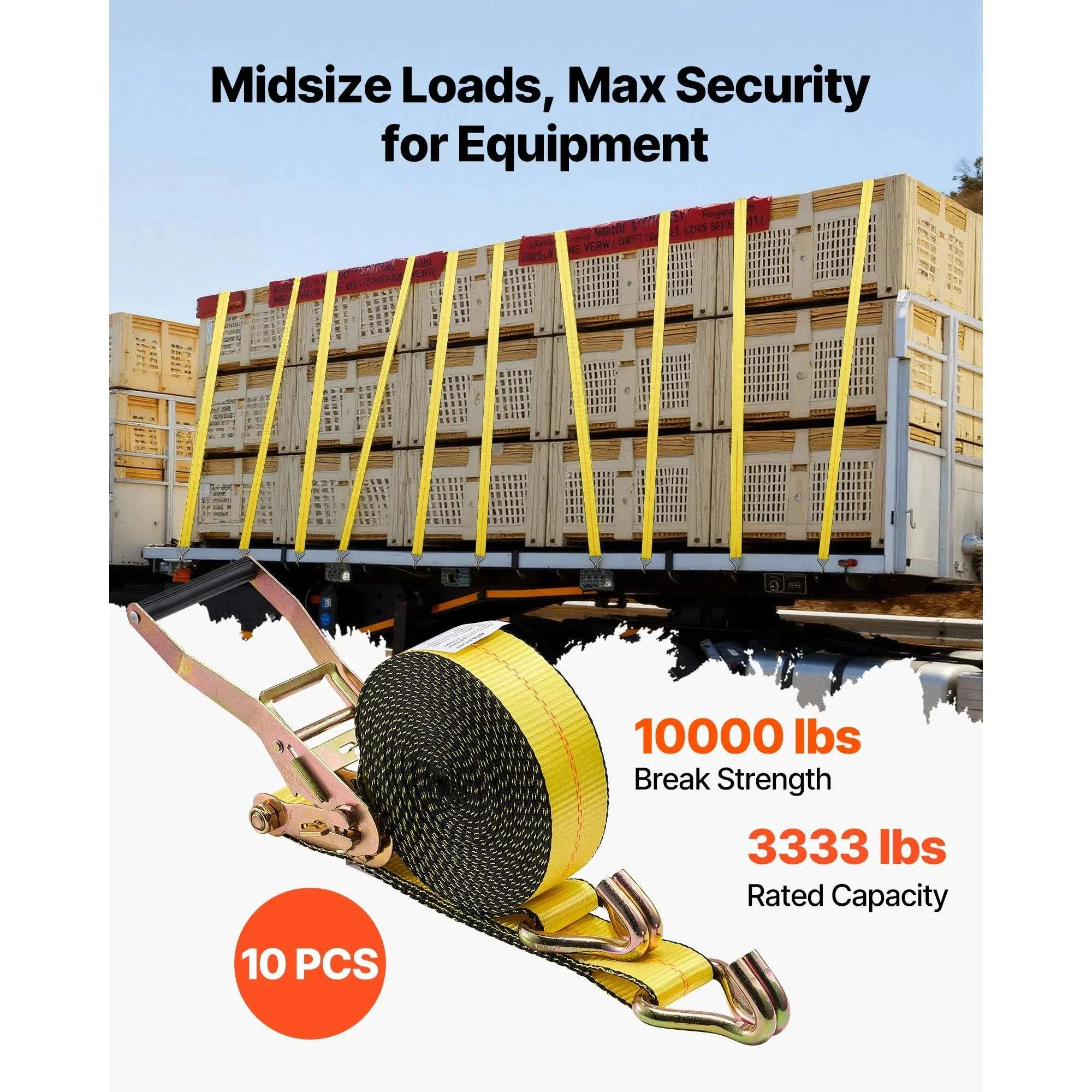 2" x 30 ft Heavy Duty Ratchet Straps 10,000 lb Break Strength - Image 16