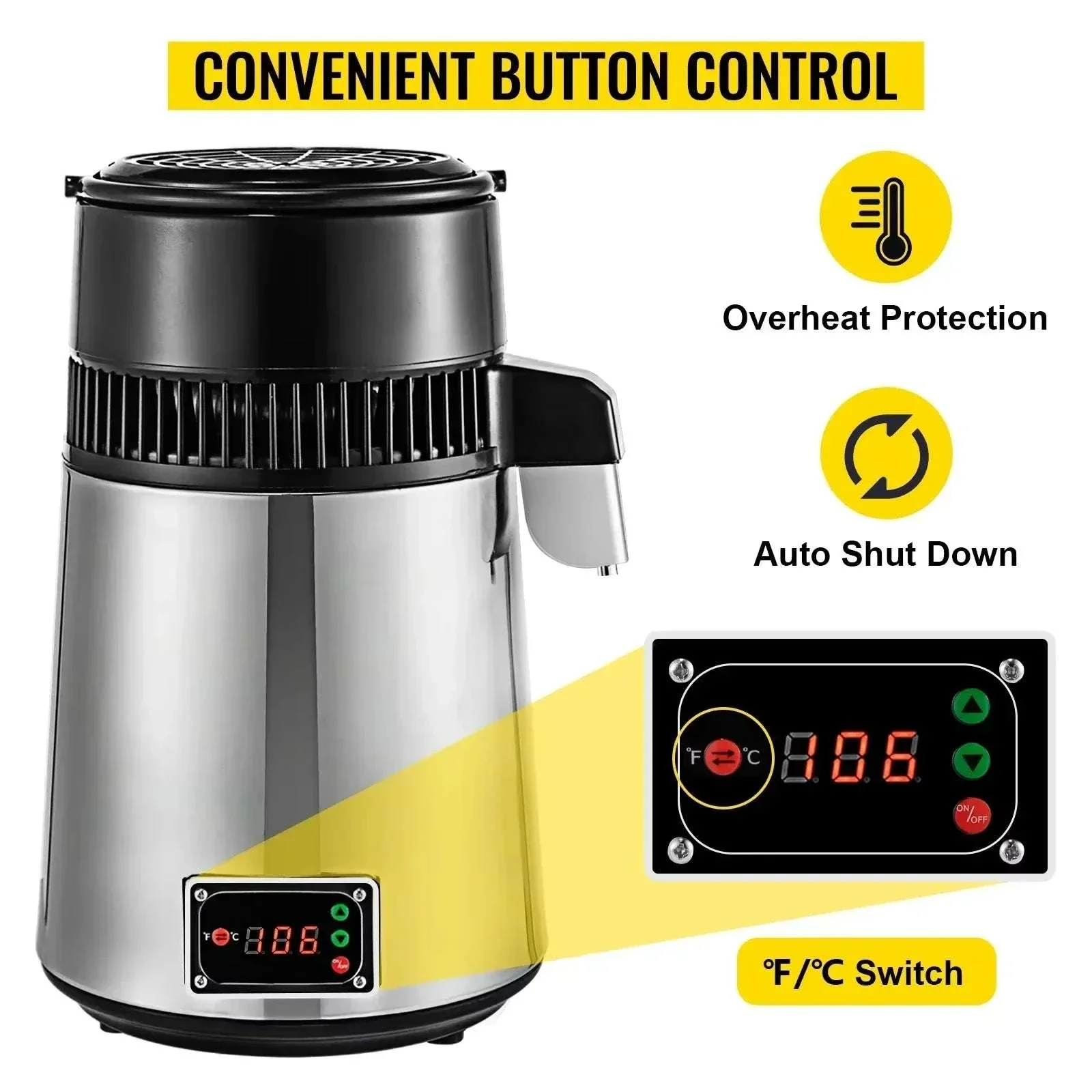 4L Water Distiller Machine 750W with Adjustable Temperature - Image 3