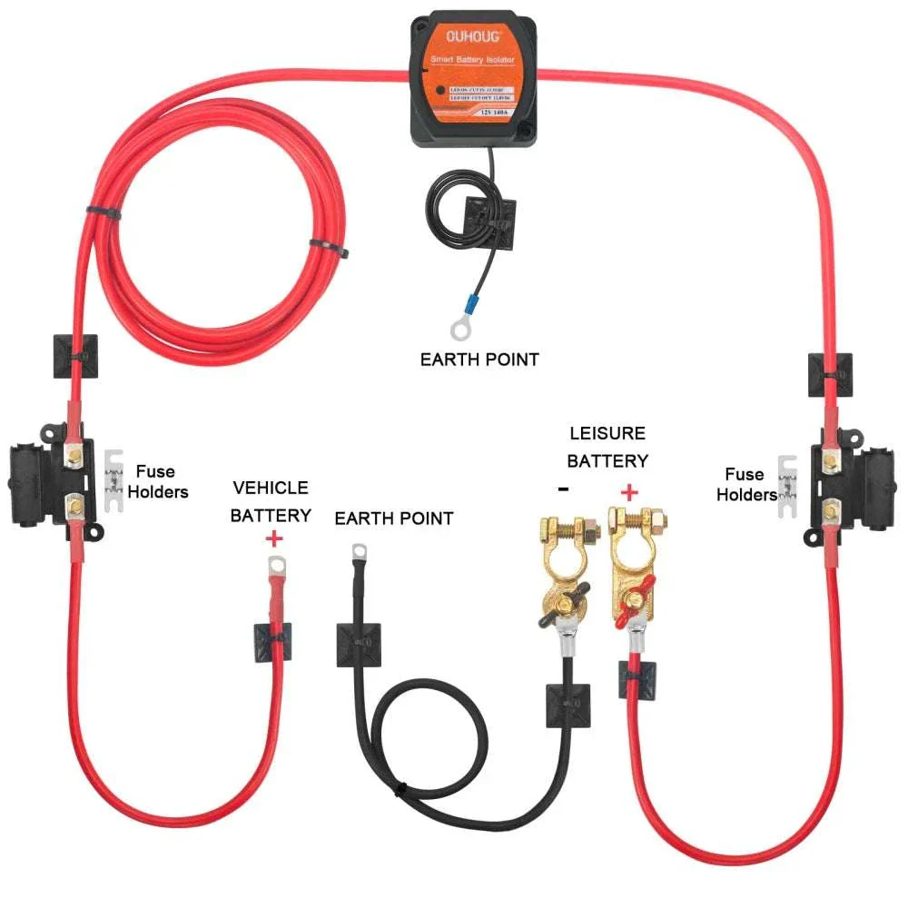12V Split Charge Relay Kit 140A Smart Battery Isolator System - Image 12