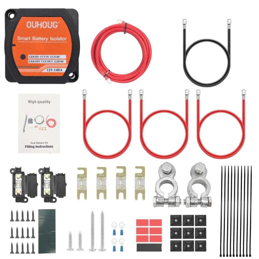 12V Split Charge Relay Kit 140A Smart Battery Isolator System - Image 13