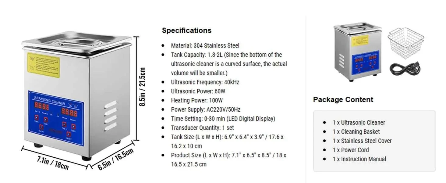 Ultrasonic Cleaner with Heater & Timer for Jewelry Glasses (2L–30L) - Image 19