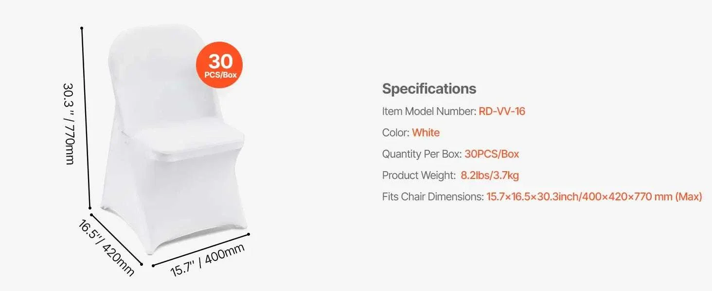 Stretch Spandex Chair Covers for Weddings & Events, Washable Fit - Image 12
