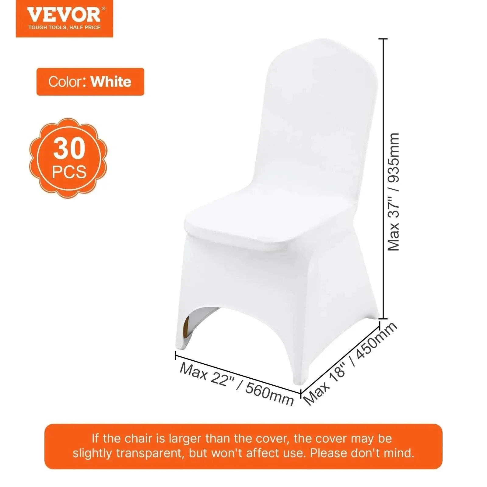 Stretch Spandex Chair Covers for Weddings & Events, Washable Fit - Image 20