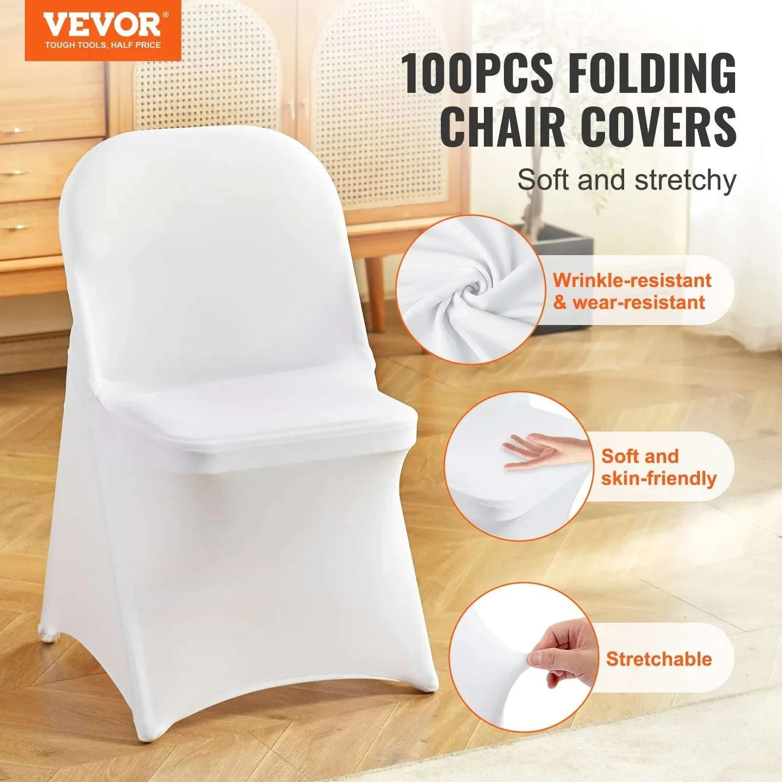 Stretch Spandex Chair Covers for Weddings & Events, Washable Fit - Image 3