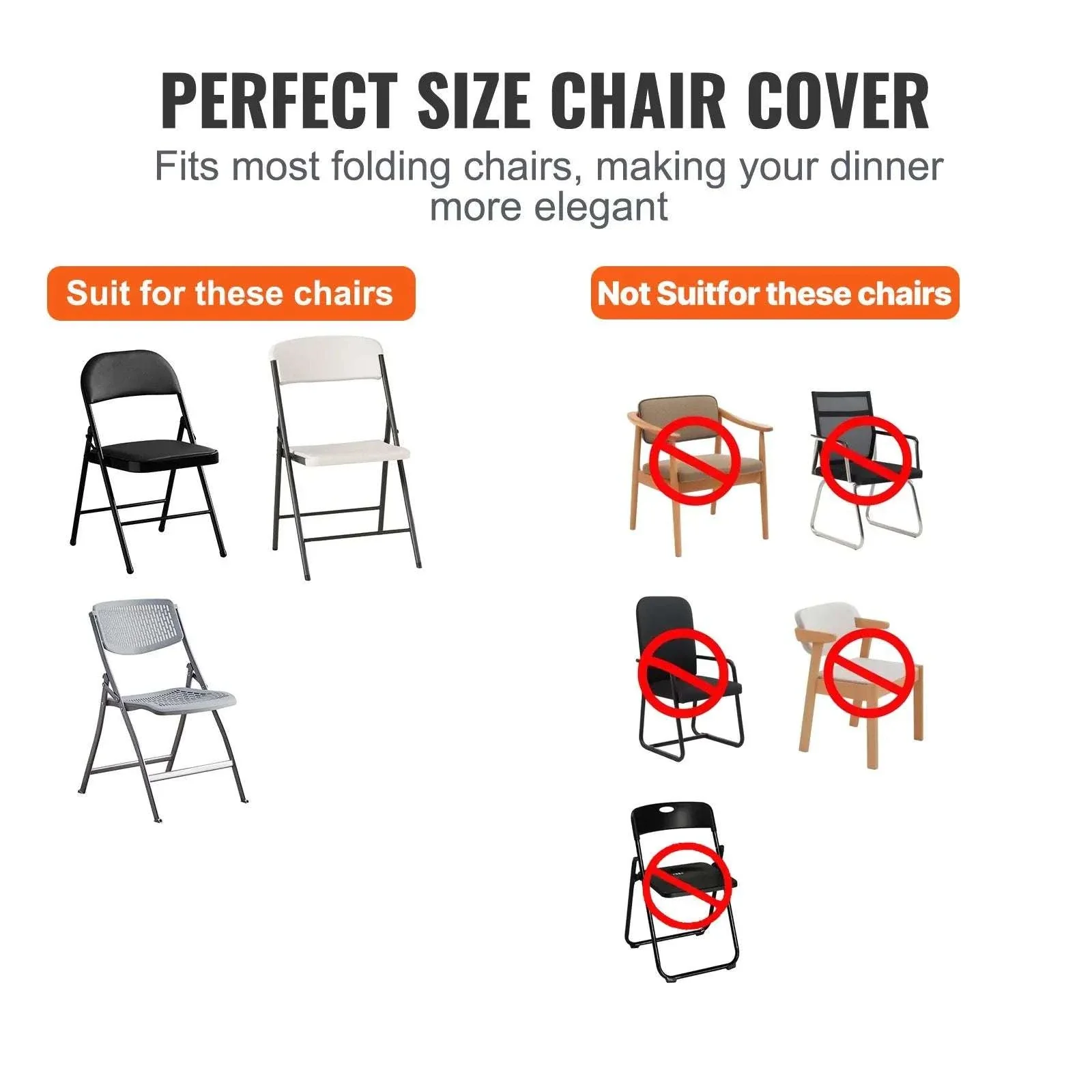 Stretch Spandex Chair Covers for Weddings & Events, Washable Fit - Image 4