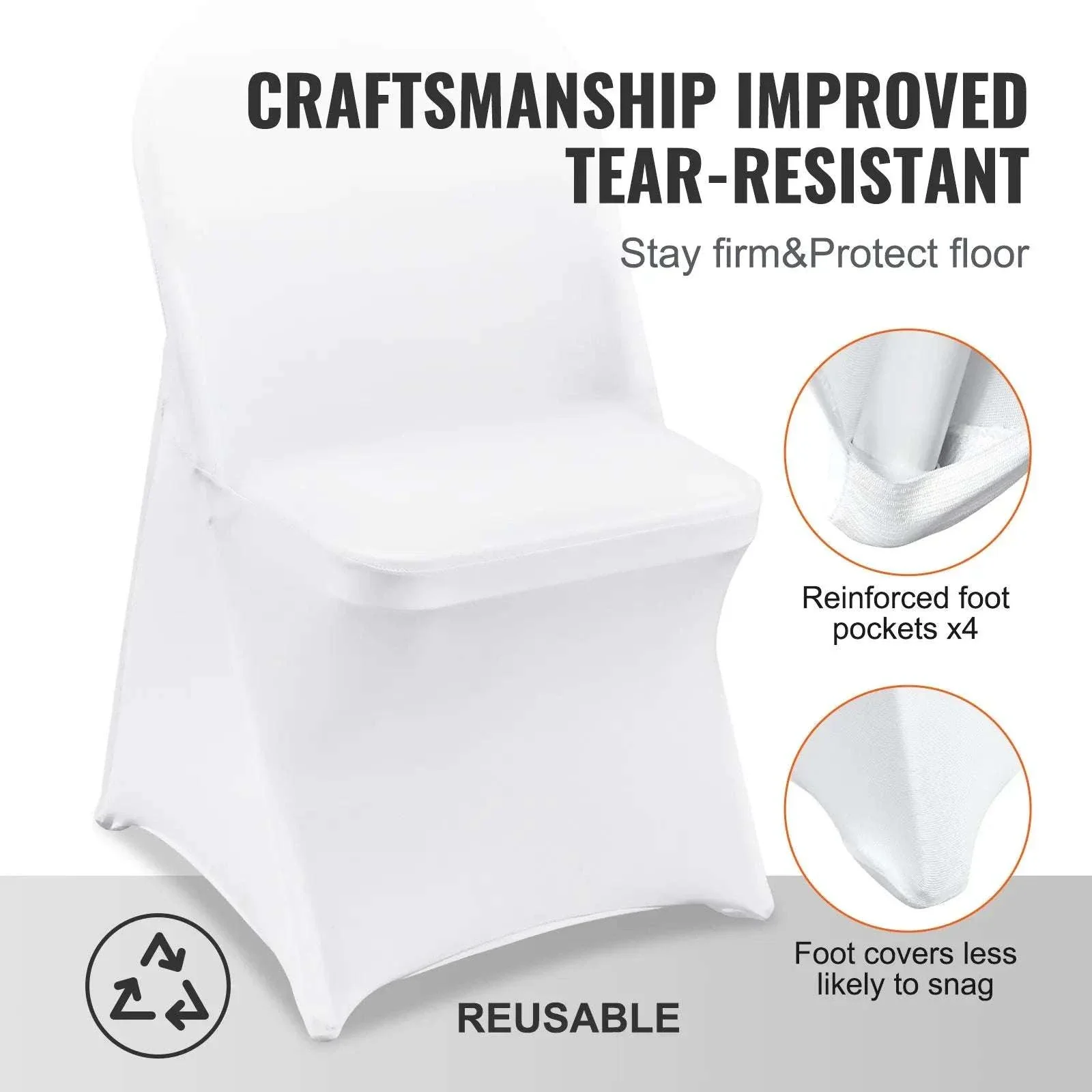 Stretch Spandex Chair Covers for Weddings & Events, Washable Fit - Image 5