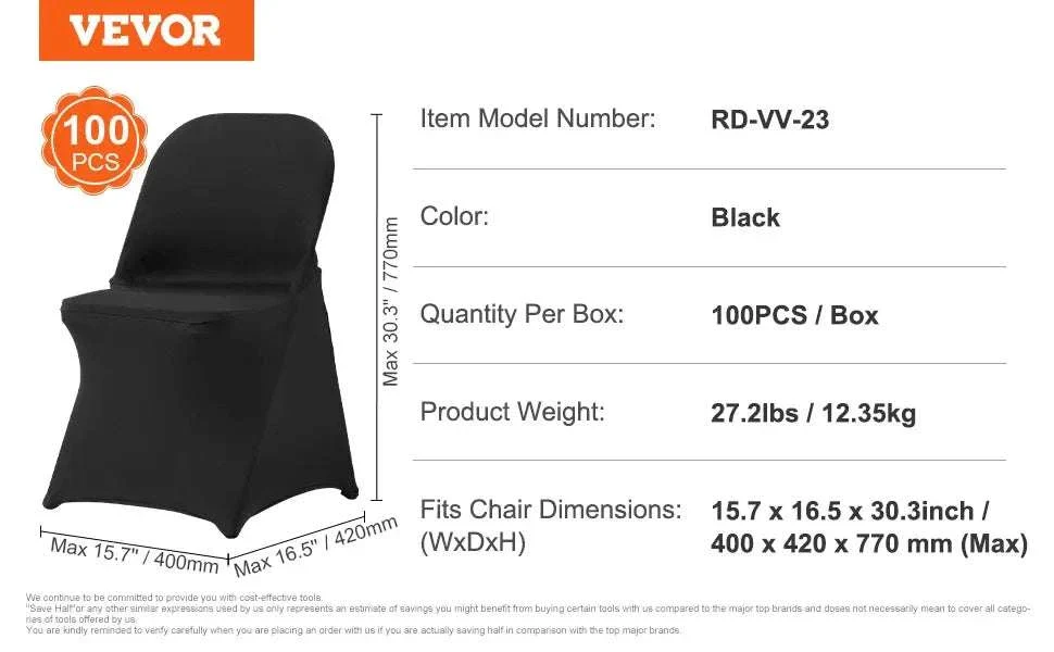 Stretch Spandex Chair Covers for Weddings & Events, Washable Fit - Image 9