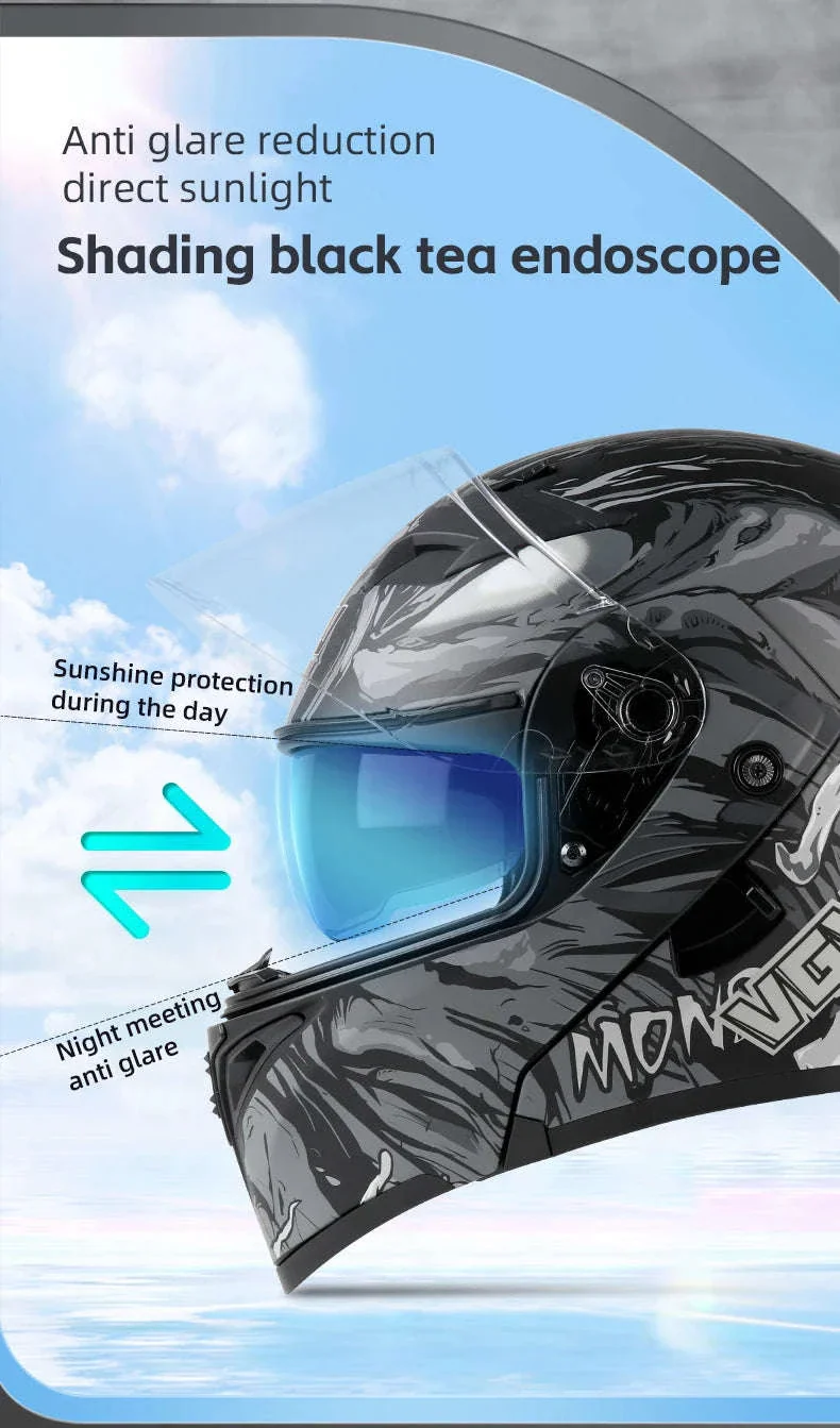 VGV 91 Flip Motorcycle Helmet, Dual-Lens, DOT Certified - Image 11