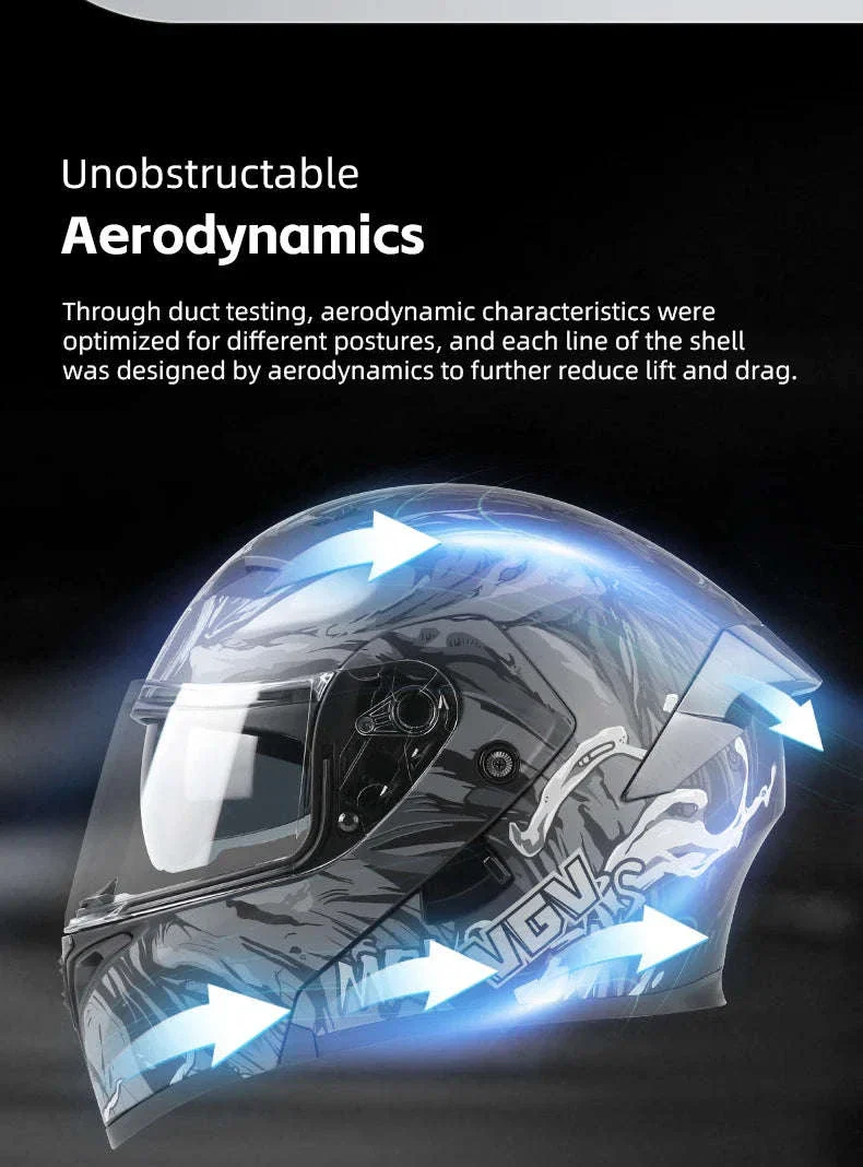 VGV 91 Flip Motorcycle Helmet, Dual-Lens, DOT Certified - Image 14