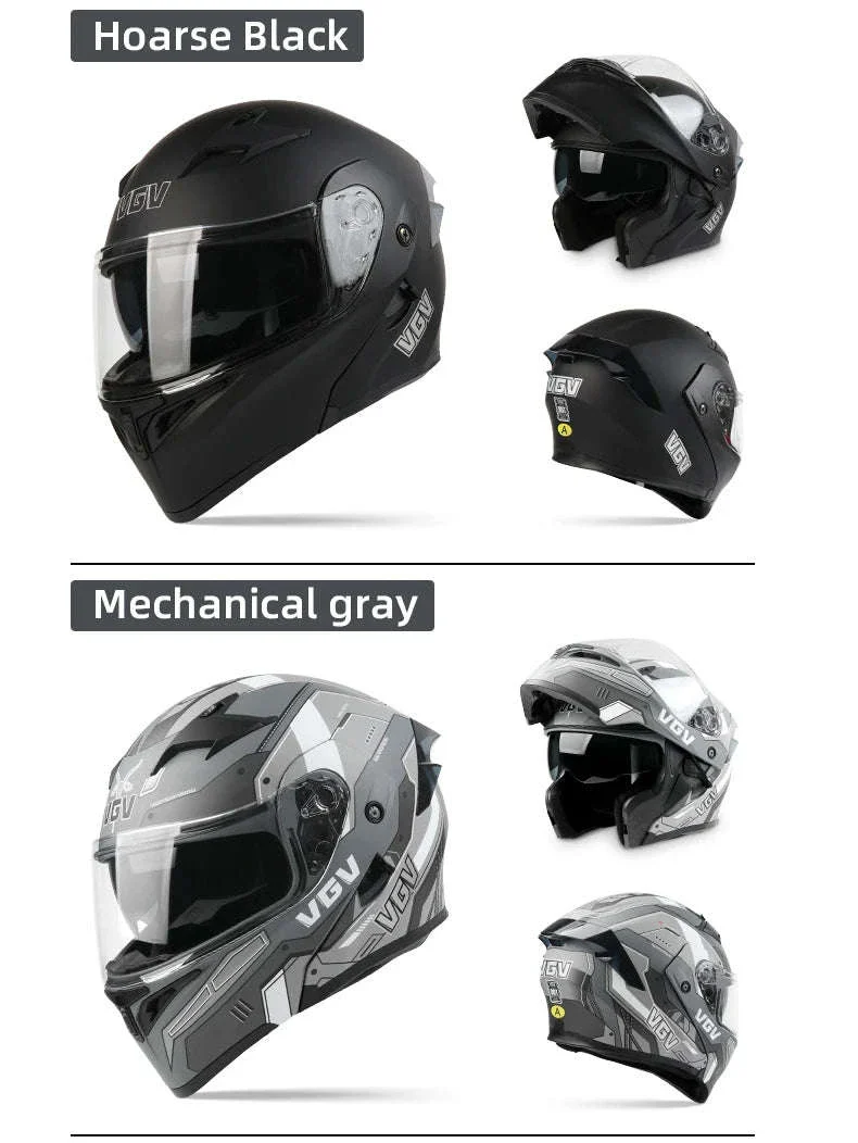 VGV 91 Flip Motorcycle Helmet, Dual-Lens, DOT Certified - Image 18