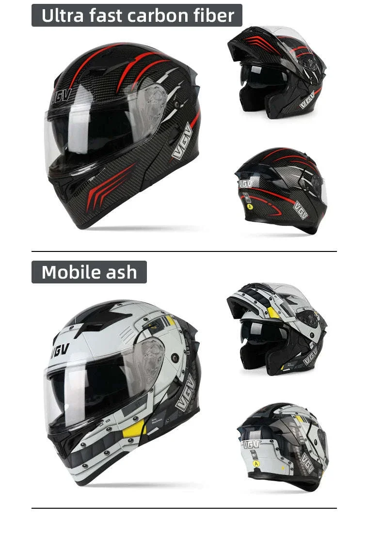VGV 91 Flip Motorcycle Helmet, Dual-Lens, DOT Certified - Image 20