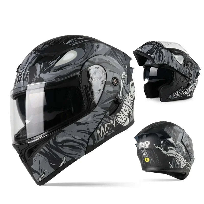 VGV 91 Flip Motorcycle Helmet, Dual-Lens, DOT Certified - Image 21