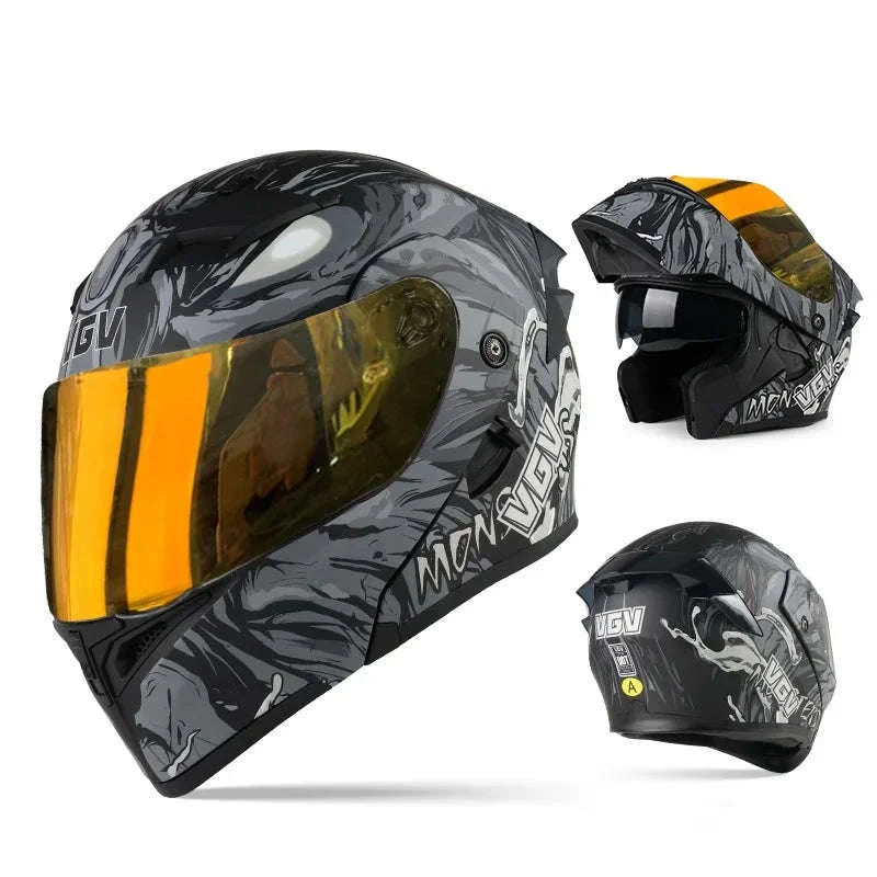 VGV 91 Flip Motorcycle Helmet, Dual-Lens, DOT Certified - Image 23