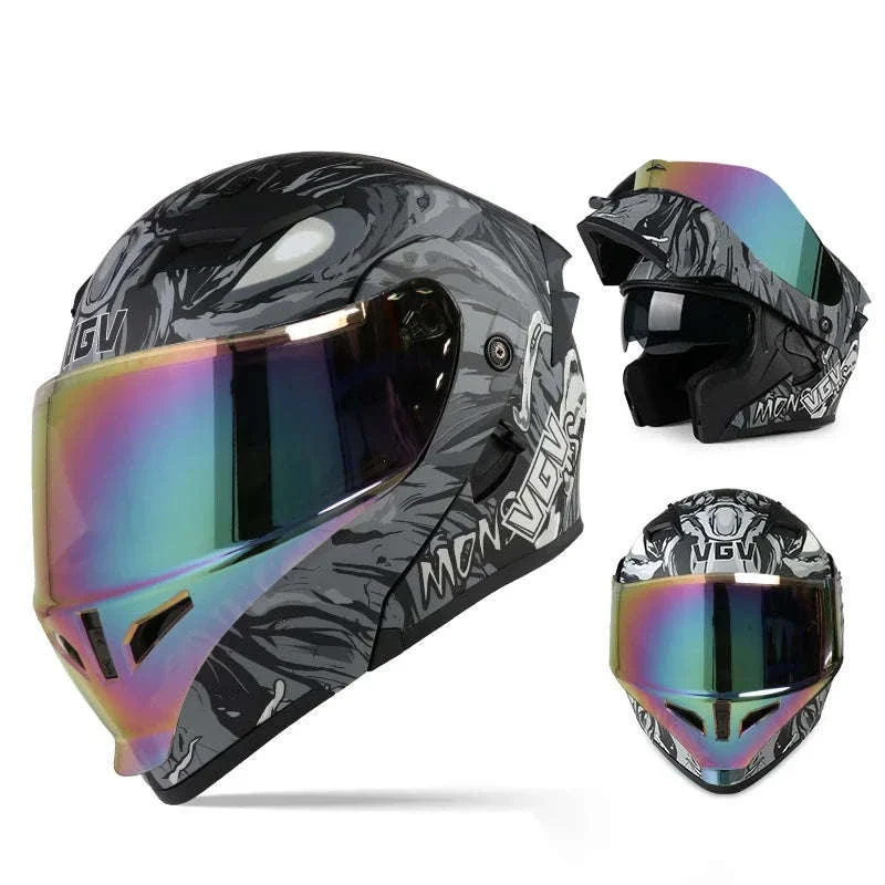 VGV 91 Flip Motorcycle Helmet, Dual-Lens, DOT Certified - Image 24