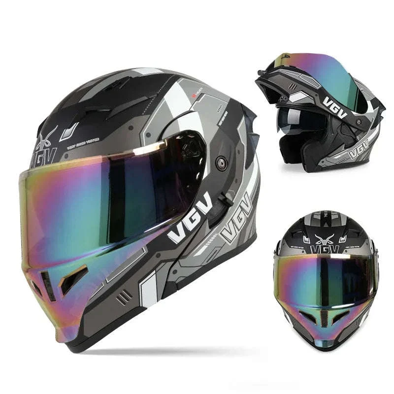 VGV 91 Flip Motorcycle Helmet, Dual-Lens, DOT Certified - Image 25