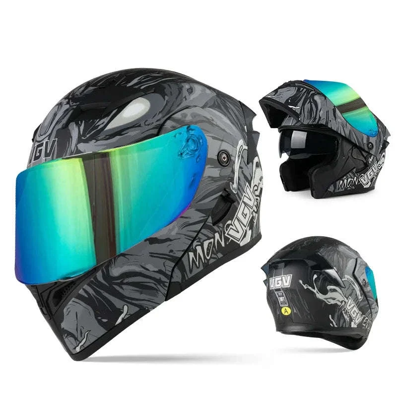 VGV 91 Flip Motorcycle Helmet, Dual-Lens, DOT Certified - Image 29