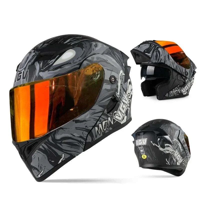 VGV 91 Flip Motorcycle Helmet, Dual-Lens, DOT Certified - Image 30