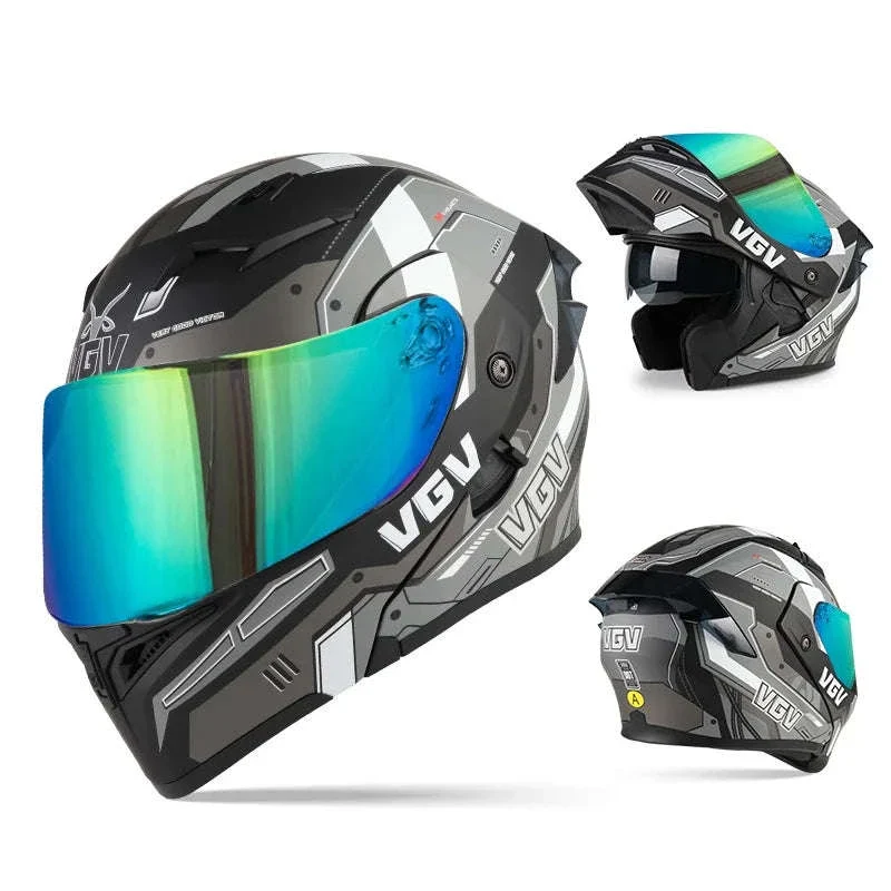 VGV 91 Flip Motorcycle Helmet, Dual-Lens, DOT Certified - Image 32