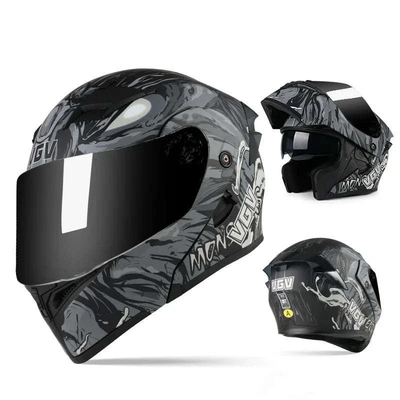 VGV 91 Flip Motorcycle Helmet, Dual-Lens, DOT Certified - Image 40
