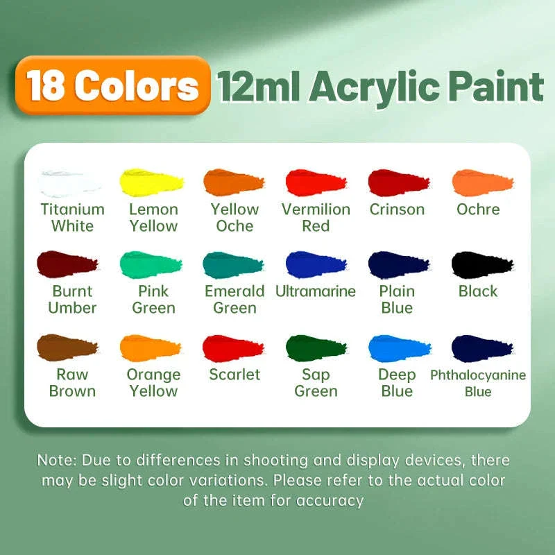 Vibrant Acrylic Paint Set, 12ml Artist Colors for Art Projects - Image 11