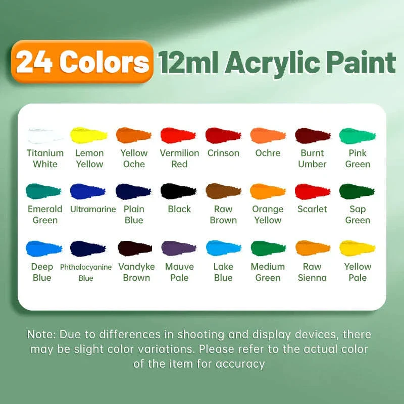 Vibrant Acrylic Paint Set, 12ml Artist Colors for Art Projects - Image 12